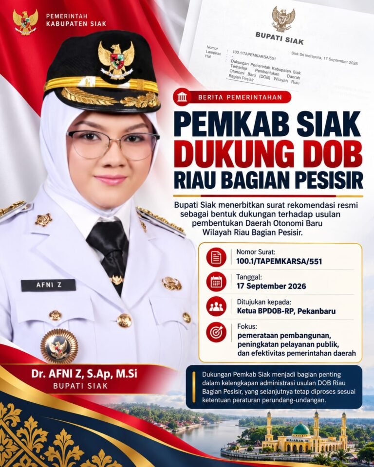 Pemkab Siak Nyatakan Dukungan terhadap Usulan DOB Riau Bagian Pesisir