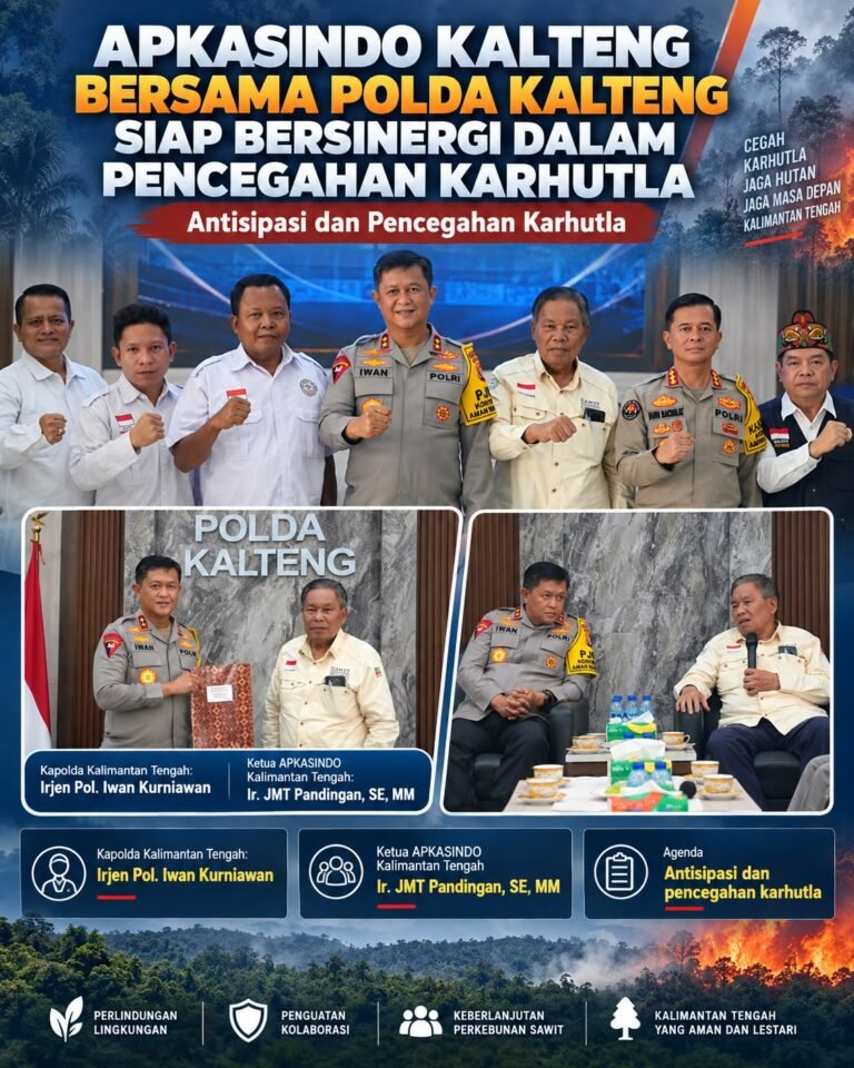 APKASINDO Kalteng Bersama Polda Kalteng Siap Bersinergi Cegah Karhutla