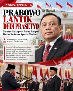 Dedi Prasetyo Resmi Pimpin BRAN, Prabowo Lantik Mantan Wakapolri di Istana Negara