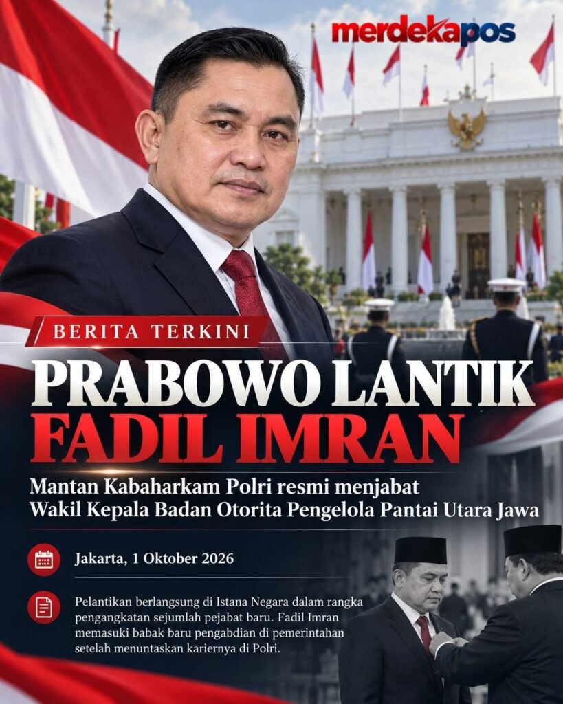 Fadil Imran Masuk Pemerintahan, Prabowo Lantik Jadi Wakil Kepala Otorita Pantura Jawa