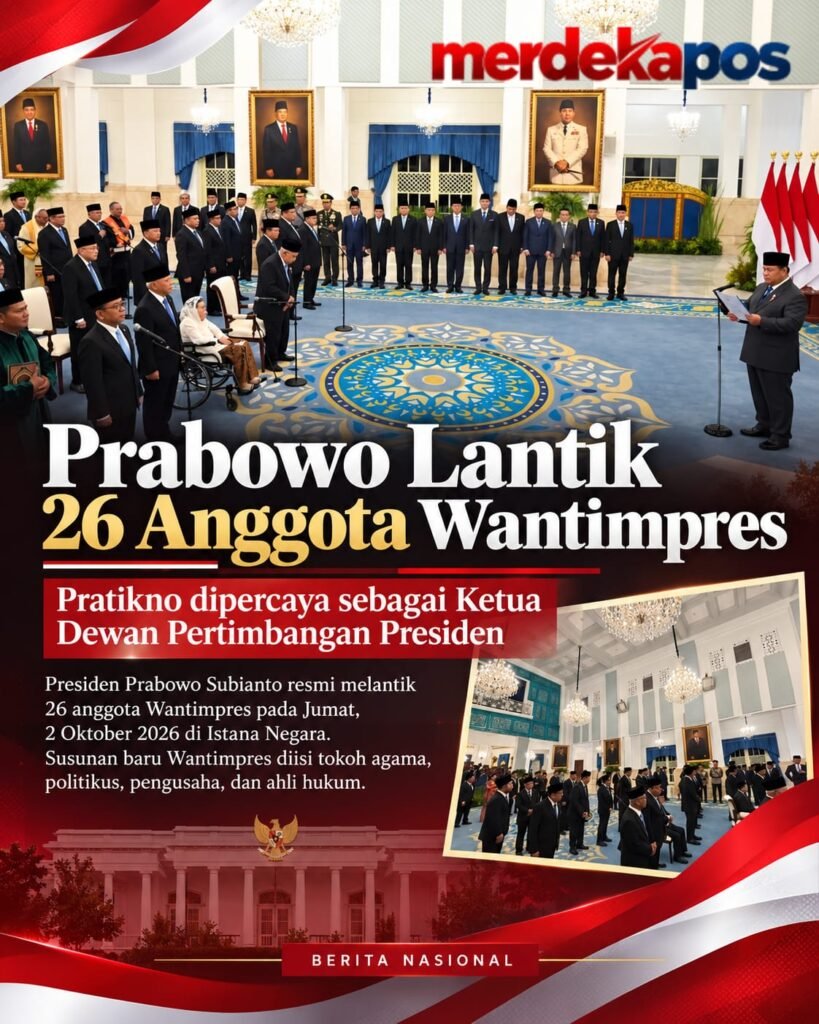 Prabowo Lantik 26 Wantimpres, ada Rocky Gerung. Pratikno Pimpin Barisan Watimpres