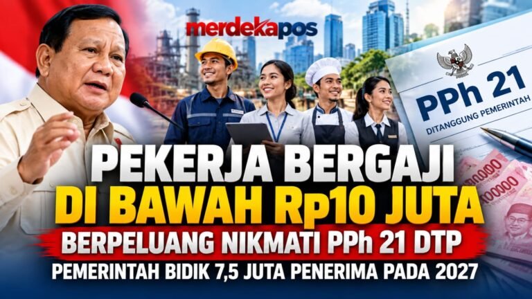 Pekerja Bergaji di Bawah Rp10 Juta Berpeluang Nikmati PPh 21 DTP, Pemerintah Bidik 7,5 Juta Penerima pada 2027