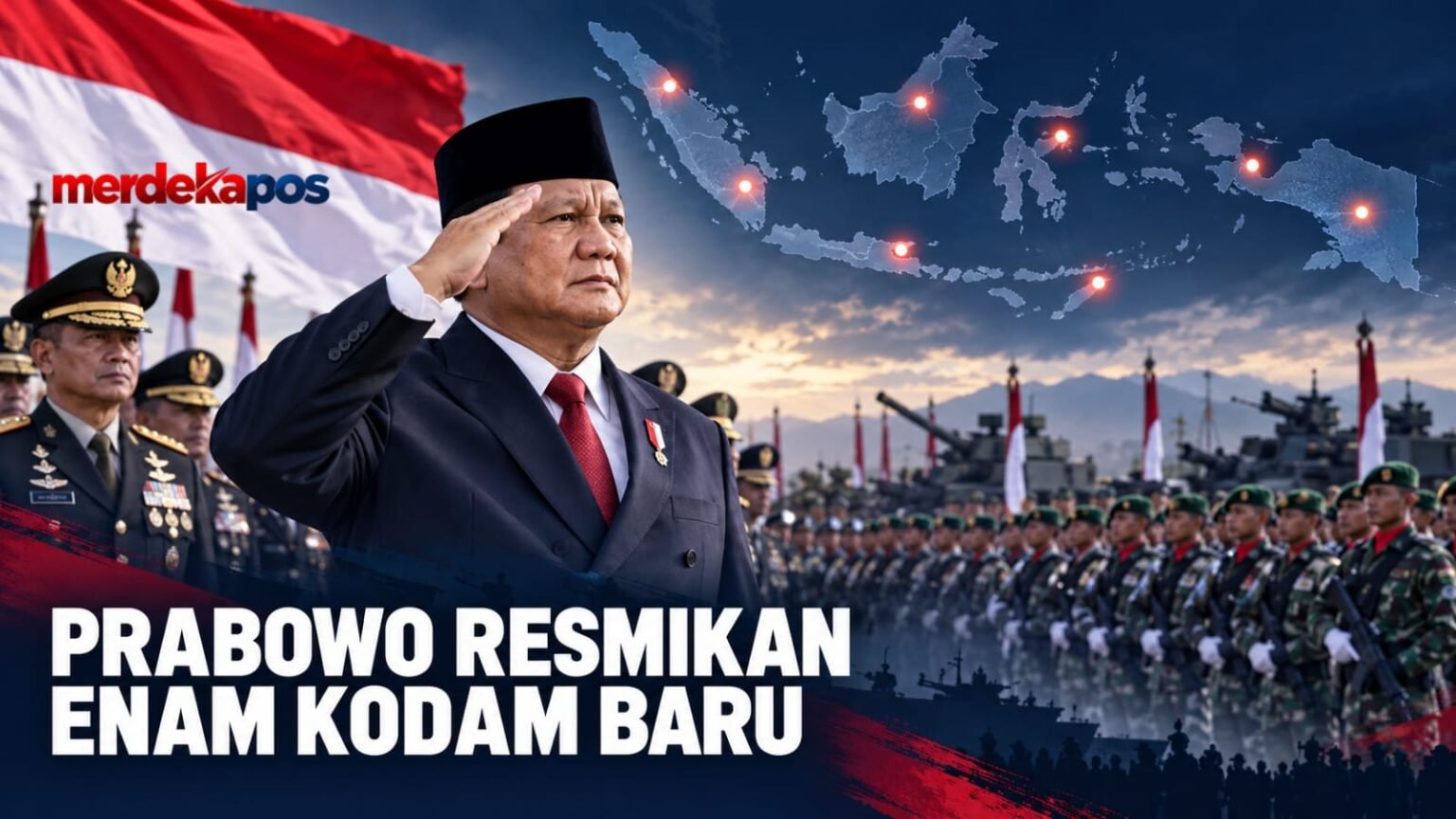 Prabowo Resmikan Enam Kodam Baru, Penataan Komando TNI Meluas ke Daerah