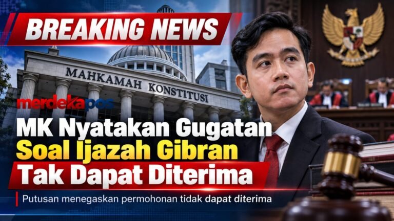 BREAKING NEWS: Gugatan soal Pendidikan Gibran Kandas di MK
